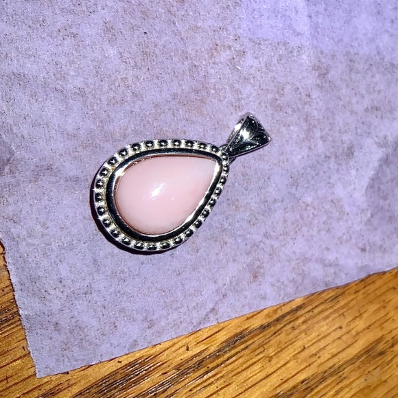 NIB Sterling Silver JTV Pink Peruvian Opal Decorative Pendant - Picture 4 of 12
